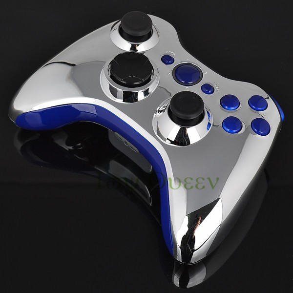 FOR xbox 360 controller chrome silver shell01