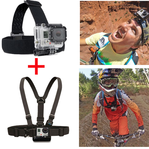 gopro Accessories Set Kit Adjustable Head Strap+go pro body Chest Strap for Gopro For GoPro Hero