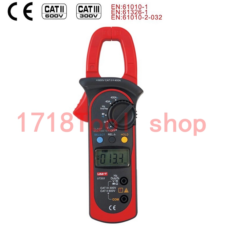 Free Shipping UNI T UT203 UT 204 Digital Clamp Multimeter Ohm DMM DC AC Current Voltmeter