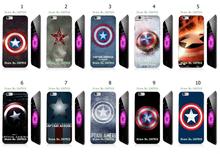 Mobile Phone Cases Wholesale 10pcs/lot Captain American Logo Protective White Hard Case Cover For iphone 6 plus Free Shipping