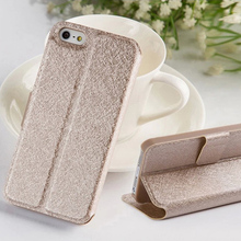 Leather Case with Silk Print Pattern Flip Cover PU Leather PC Shell Mobile phone Protection for