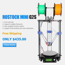 Auto Level Dual Extruder 3D Printer Kits Support 4 Materials Geeetech New Upgraded Delta Rostock Mini G2S