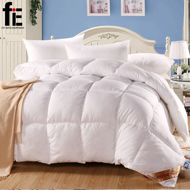 white duck/goose down winter quilt comforter blanket duvet filling with cotton cover twin queen king size bedding quilt