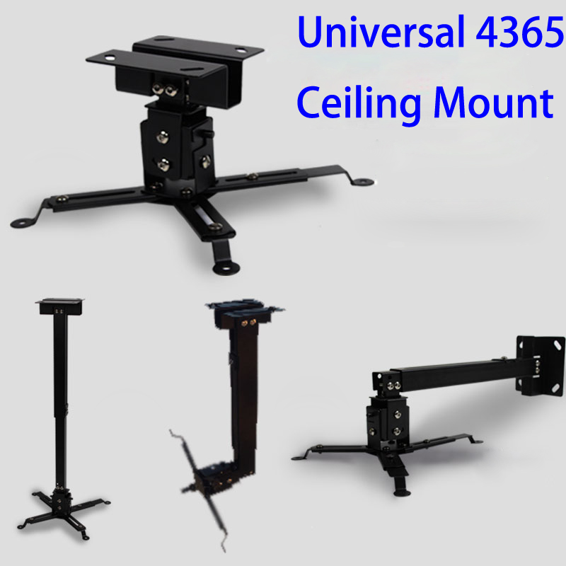 Top Rank LED LCD DLP Projector Ceiling Mount Black Wall Bracket Holder For Roof Hanging Extendable Tilt 43 To 65 CM