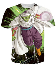 Piccolo Summer 3D Print T shirt Casual Classic Anime Dragon Ball Z Cotton T-shirts Roshi Short Sleeve Homme Loose Tops DBZ