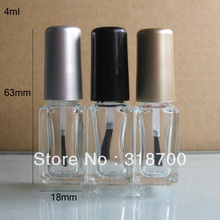 4ml 200pcs/lot factory wholesale square empty nail polish bottle bottles with black,gold,silver lid