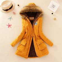 2016 Winter Jacket Women New Winter Womens Parka Casual Outwear Military Hooded Coat Fur women Coat