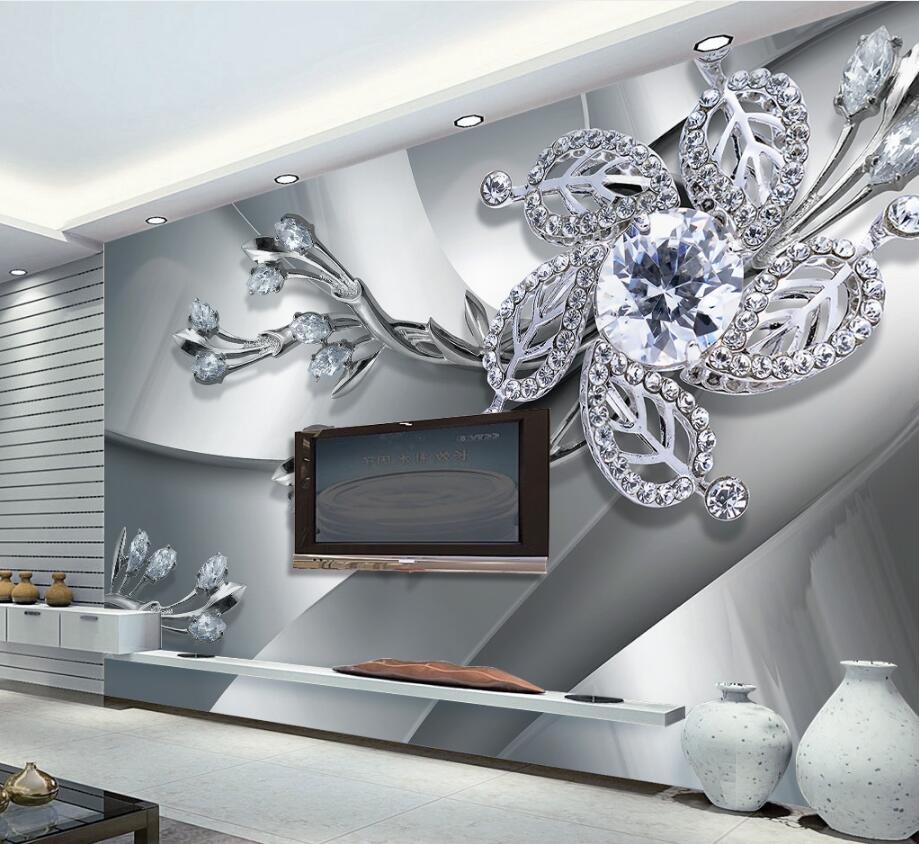 silver wallpaper bedroom