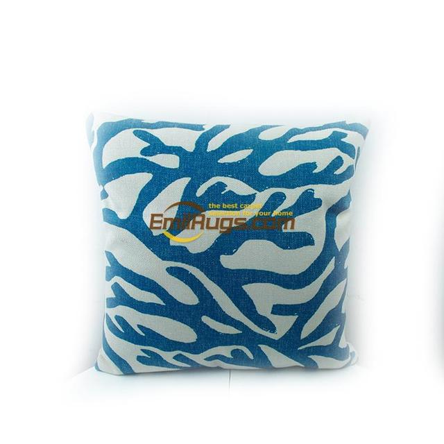 Blue coral хлопок и лен цифровая печать морских животных сделать старый стиль подушки кафе 61gc154yg2