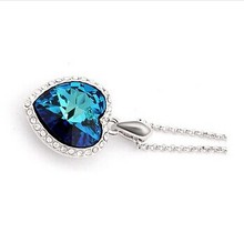 Fashion Neoglory Titanic Ocean Heart Pendant Necklace For Women Crystal Rhinestone Jewelry Gift New Sale free