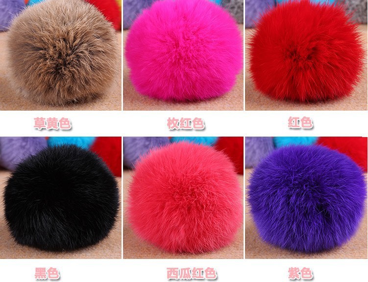 100% Genuine rabbit fur pompoms fur balls D11 for winter Skullies Beanies hats knited cap iphone keybag clothes free shipping (8)