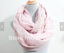 Pink Paisley Infinity Scarf Chunky and Silky Paisley Scarf Infinity Scarf Loop Scarf