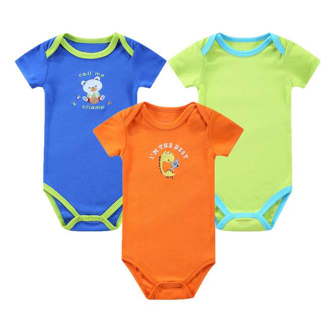 3 шт./лот Ребенка Комбинезон С Коротким Рукавом Мягкий Хлопок Baby Boy Девушка Одежда Детская Одежда Комбинезоны Комплект одежды Тела Малыша Комбинезоны