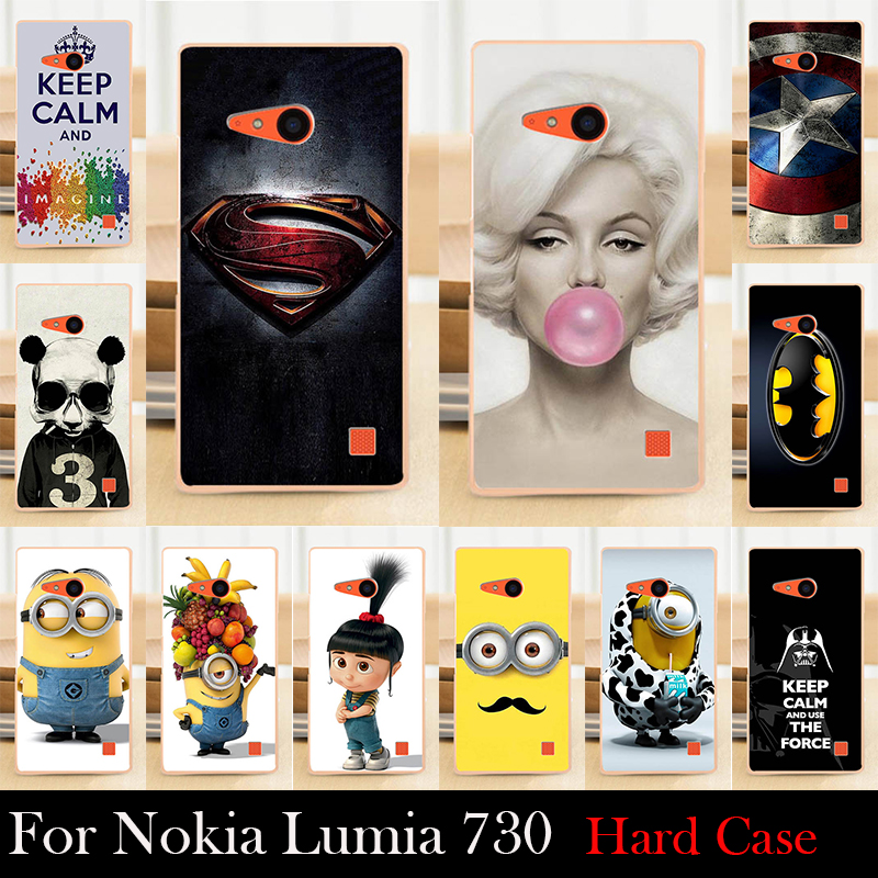 For Nokia Lumia 730 735 Hard Plastic Mobile Phone Cover Case DIY Color Paitn Cellphone Bag
