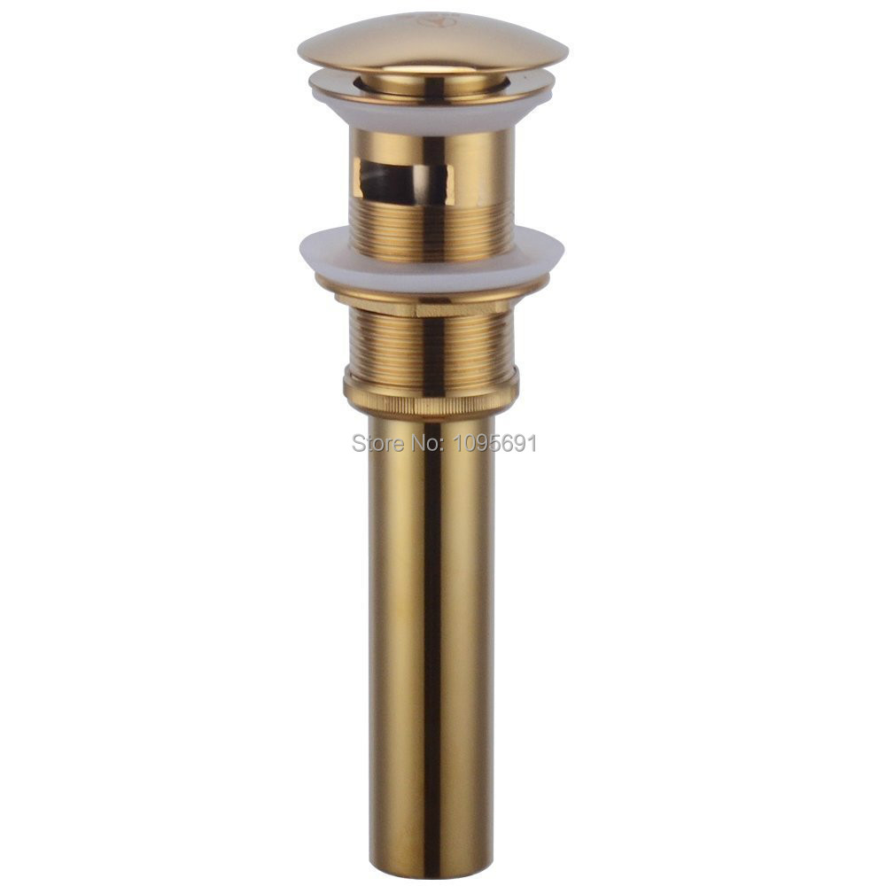 Free shipping Bathroom Faucet Vessel Vanity Sink Pop Up Drain Stopper with Overflow, Goldin 