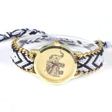 Women s Braid Watches Fashion Design Lovely Animal Elephant Pattern Wristwatches Bracelet Watches wristwatch watches for