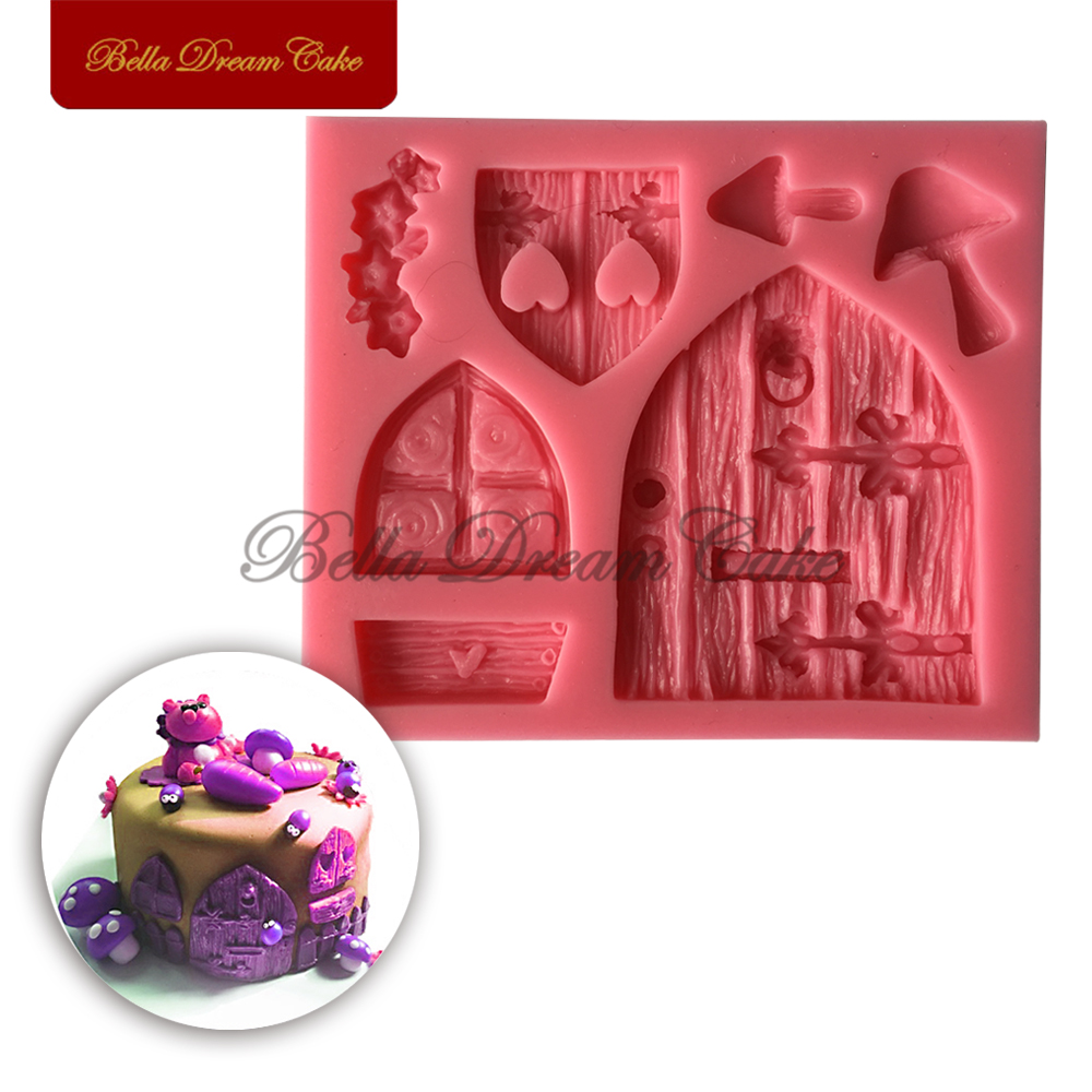 3d cartoon fairy haus holztür windows form silikon fondantform kuchen dekorieren tools schokoladenform werkzeug sm