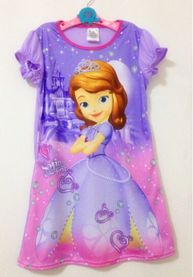 hot sale Sofia Princess girl s Nightgown Cartoon night dress kids pajamas children girls sleepwear nightgown