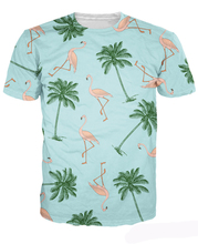 2016 Flamingos and Palm Trees T-Shirt Fashion Clothing Summer Style t shirt Casual tops Women Men Tees Camisetas 3D Printed