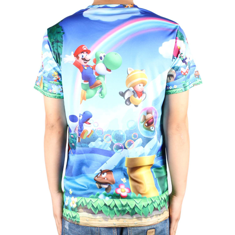 Cheap mens game tshirts with fashion designs short sleeve interesting cartoon super mario t-shirt 