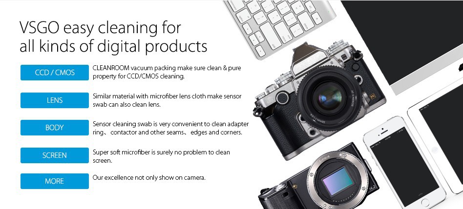 VSGO Professional APS-C Sensor Cleaning Swab For Nikon Cameras APS-C Camera Cleaning Free Shipping