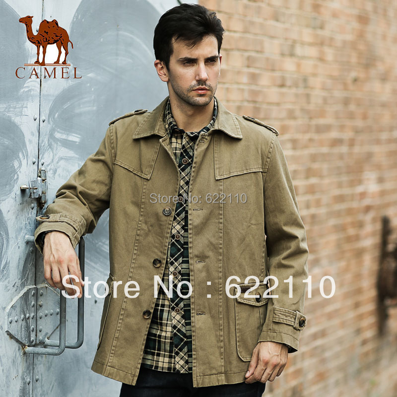 Camel camel men's outerwear casual Men jacket turn-down collar male jacket ;pocket ,turn-down collar,button closure,in stock
