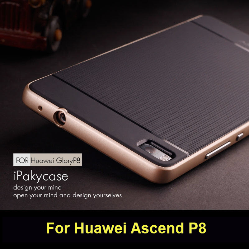 Huawei Ascend P8 case Ipaky Brand PC Frame Silicone back cover cellphone case for Huawei Ascend