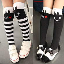 Cotton Knee High Socks Children In tube Socks Striped knee girls Straight Colorful Socks