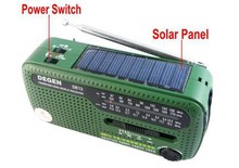 Tracking number DEGEN portable mini fm radio DE13 FM MW SW Crank Dynamo Solar power Emergency