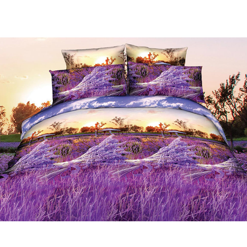 4pcs 3D Printed Bedding Set Bedclothes Duvet Cover+Bed Sheet+2 Pillowcases US