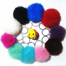 10 Color High Quality Fur Brand Bag Keychain Car Keyring Rabbit Fur Ball Keychain Fur Brand Bag Charms Keychain Fur Key rings
