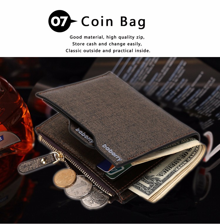 2016 Hot Fashion men wallets Bifold Wallet ID Card holder Coin Purse Pockets Clutch with zipper Men Wallet With Coin Bag Gift