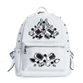 Women Trendy Fashion Rivet Nail Beads Backpack Luxury Crocodile Print Small Bag High Quality PU Bag