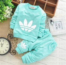 2016 Newborn Baby Clothing Sets Toddler Boys Girls Leisure Suits Long Sleeve T-shirts + Pants 2pcs Kids Clothes Free Shipping