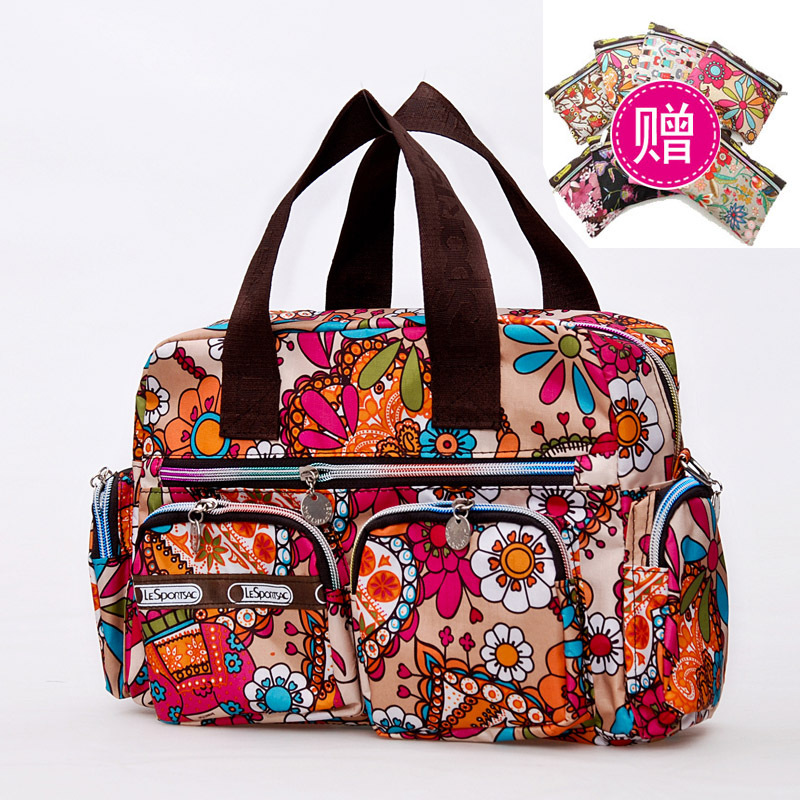 double pockets flower cloth handbag shoulder bag diagonal handbags ...