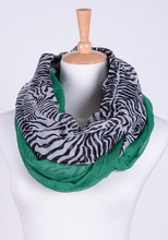 2 Chic Multi-Color Zebra green Scarf or Wrap FREE SHIPPING