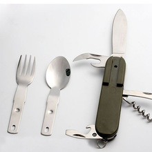 Travel Kit Camping Equipment screwdriver Knife Alloy Aluminum Survival Gear Spoon Fork
