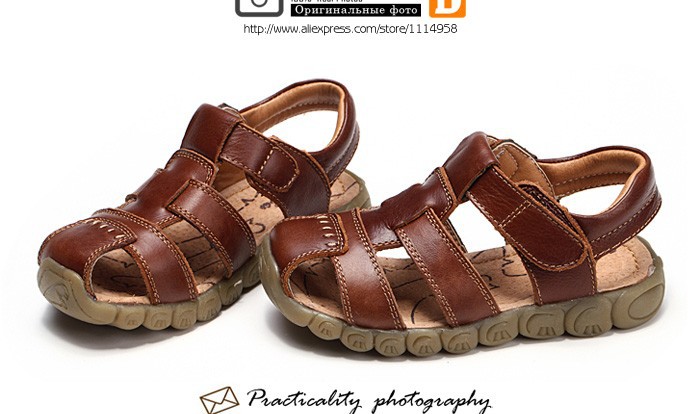 New 2015 Summer Kids Sandals Boys Genuine Leather Sandals Shoes Footwear Children Shoes Sandels Size21-36 Cow Sandalia Infantil free shipping (14)