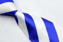 ST005 Blue White Stripes Fashion Jacquard Woven Silk Tie Gravata Casual Neckties For Man Business Wedding