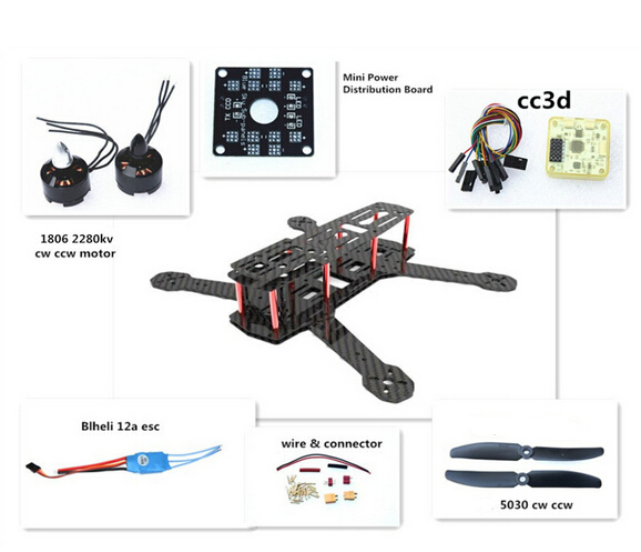 Купить углеродного волокна мини qav250 c250 горючего 1806 мотор blheli ...