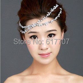 Floral Leaf Crystal Frontlet Headbands Bridal Hair Accessories Hair Jewelry Wedding Accessories ES009