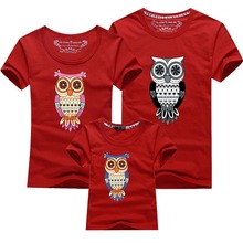 New fashion clothing Family Clothes owl pattern Print Mother Father Baby Children T Shirts Mother Son Outfits Men Women T shirt