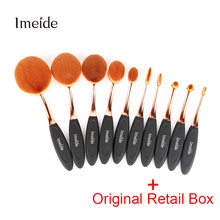 10pcs Oval Toothbrush Makeup Brush Set Make Up Brushes Pincel Maquiagem Kit Pinceis Brochas Maquillaje Pinceaux with Retail Box