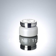 50G white glass bottle with silver lid, glass lotion bottle, press pump bottle