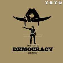 free shipping walking dead Rick democracy men unisex big size t-shirt straight cut short sleeve o-neck 100% 180g american cotton