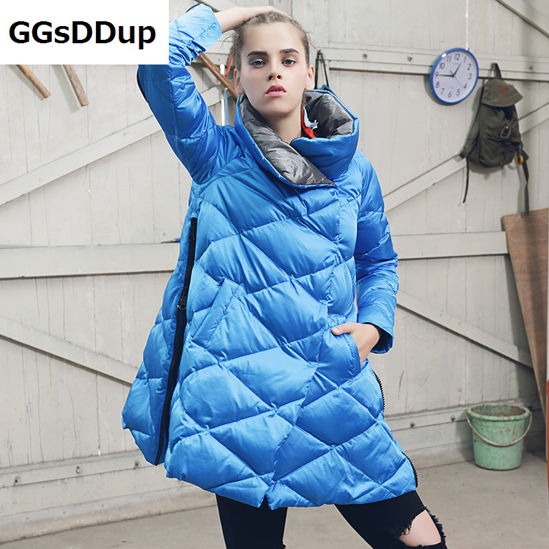 Winter new women's European and American fashion women slim down jacket and long sections coat parka Y118