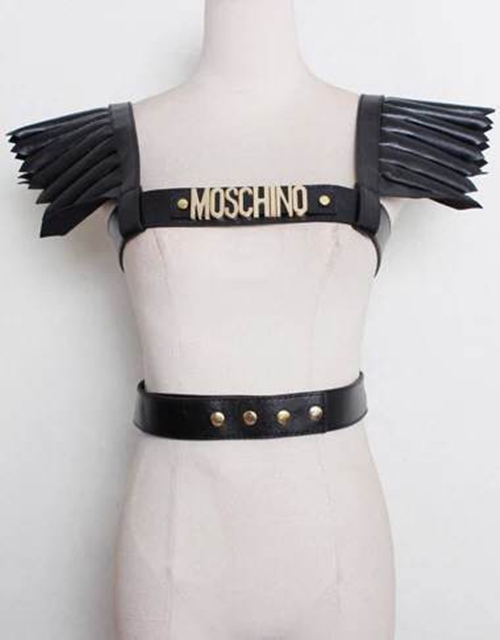 ANGEL WINGS European and American original single nightclubs exaggerated clavicle strap leather waist straps personality