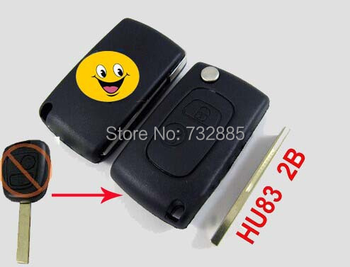 Peugeot 307 Modified Remote key Shell 2 Buttons HU83(4).jpg