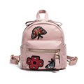 2017 New embroidery butterfly badge wild multi purpose backpack tide fashion litchi pattern small shoulder bag