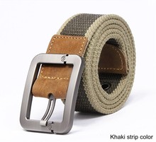 2015 wholesale Real Solid brand Belts for Men Cinto Feminino Men’s Fashion Pin Buckle Canvas Strap Casual  Striped belt